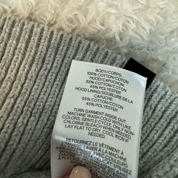 Express Half Zip Button Up Gray Hoodie Sweater Large - Picture 8 of 9